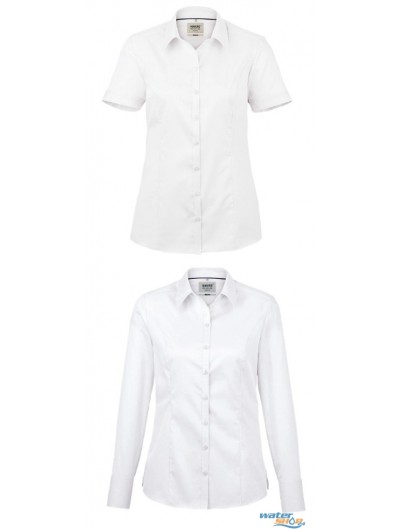 Business-Bluse langarm / kurzarm - weiß